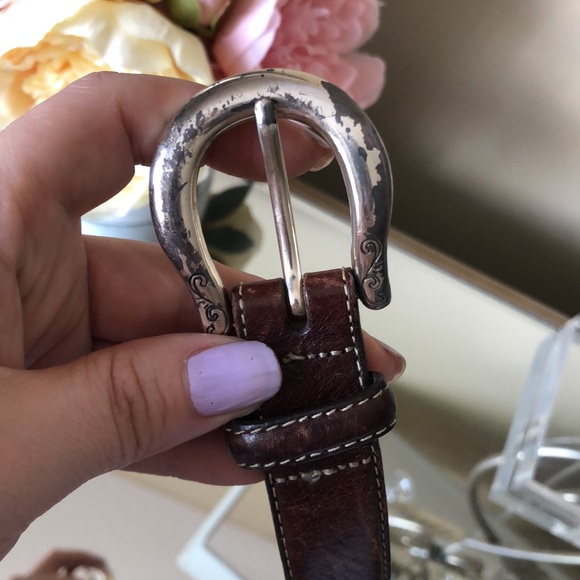 Vintage BRIGHTON Brown Genuine Leather Western Belt - Picture 6 of 8